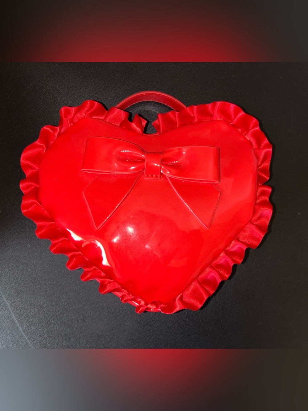 Red Heart-Shaped Bow Bag